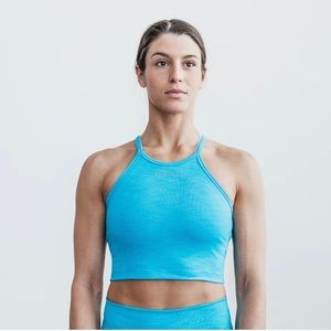 NOBULL HALTER CROP TANK (NEON RIBBED)